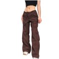 thumbnail image 1 of Giftesty Womens Pants Clearance!Women's Casual Loose Drawstring Belt High Waist Pocket Wide Leg Denim Pants, 1 of 9