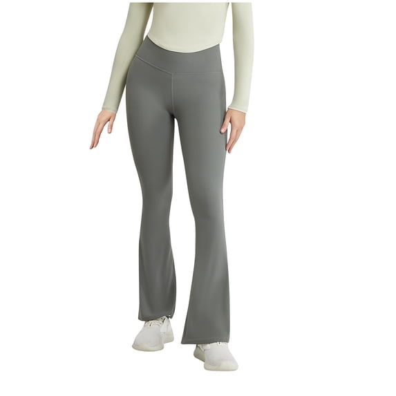 Giftesty Womens Pants Clearance!Women's Casual Slim High Elastic Waist Solid Color Sports Yoga Flare Pants Yoga Full Length Pants