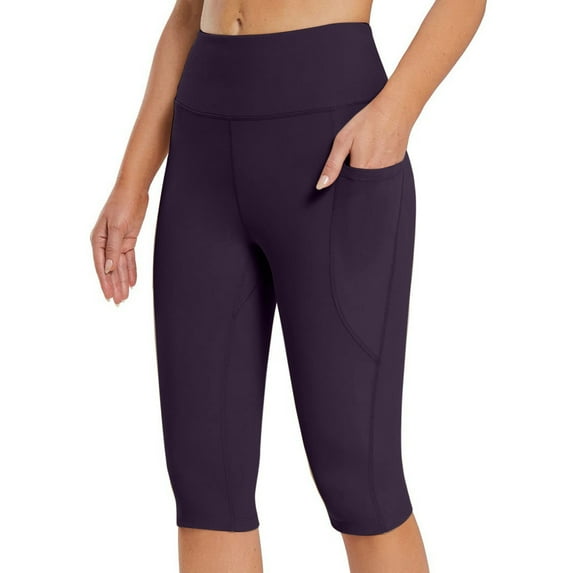 Giftesty Womens Pants Clearance!Women's Knee Length Leggings High Waisted Yoga Workout Exercise Capris for Casual Summer with Pockets