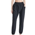 thumbnail image 1 of Giftesty Womens Pants Clearance!Women's Large Size Pocket Sports Pants Women's Loose Speed Dry Showing Thin Mid-waist Casual Fitness Pants Bundle Feet Running Pants, 1 of 6