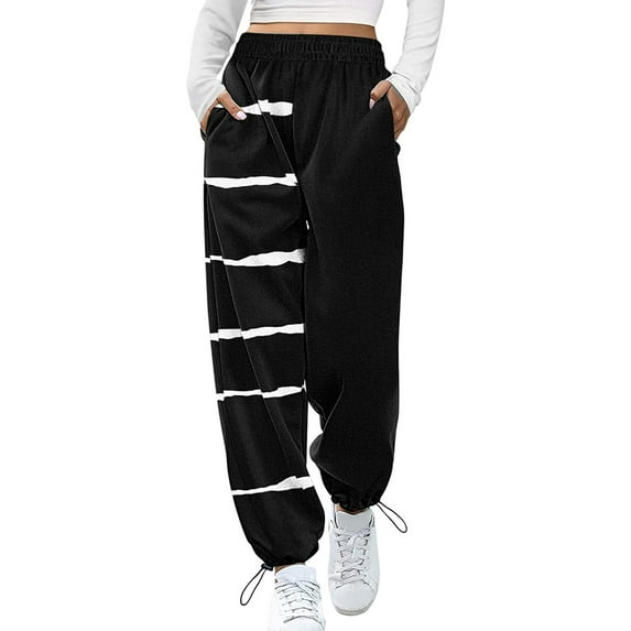 Giftesty Womens Pants Clearance!Womens Gradient Sweatpants Loose Fit Lounge Trousers with Pockets High Waist Pants