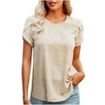 thumbnail image 1 of Giftesty Womens Plus Size Fashion Women Casual Printing Round Neck Pullovers Short Sleeve Blouse T-Shirt Tops, 1 of 8