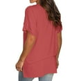 thumbnail image 1 of Giftesty Womens Plus Size Clearance Women's Casual Comfort V-Neck Solid Loose Fit Short Sleeve T-Shirt Tops, 1 of 7