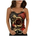 thumbnail image 1 of Giftesty Womens Plus Size Women's Chain Vest Summer Loose Casual Butterfly Print Unique V-neck Blouse, 1 of 6