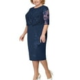 thumbnail image 1 of Giftesty Womens Plus Size Dresses Women Lace Elegant Mother of Bride Dress Knee Length Plus Size Dress, 1 of 5