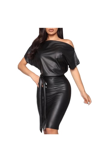 Plus Leather Dress