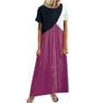 thumbnail image 1 of Giftesty Womens Plus Size Dresses Women Summer Casual Round-Neck Print Short Sleeve Loose Dress, 1 of 8