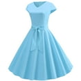 thumbnail image 1 of Giftesty Womens Plus Size Dresses Women Vintage Short Sleeve Swing 50s Housewife Casual Evening Party Prom Dress, 1 of 6