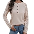 thumbnail image 1 of Inleife Womens Shirts Women's Long Sleeve Summer Round Neck Sexy Casual Tops Regular Blouse Button Tops, 1 of 6