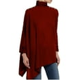 thumbnail image 1 of Giftesty Womens Shirts Plus Size Fashion Women Casual Solid Long Sleeve Turtleneck Blouse Ladies Tops Shirts Irregular, 1 of 4