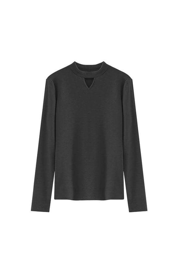 Giftesty Womens Shirts Plus Size Women's German Velvet Double-Sided Velvet Bottom Sweater With Half High Collar And Self Heating Inner Layer For Warmth Long Sleeved And Thickened Top