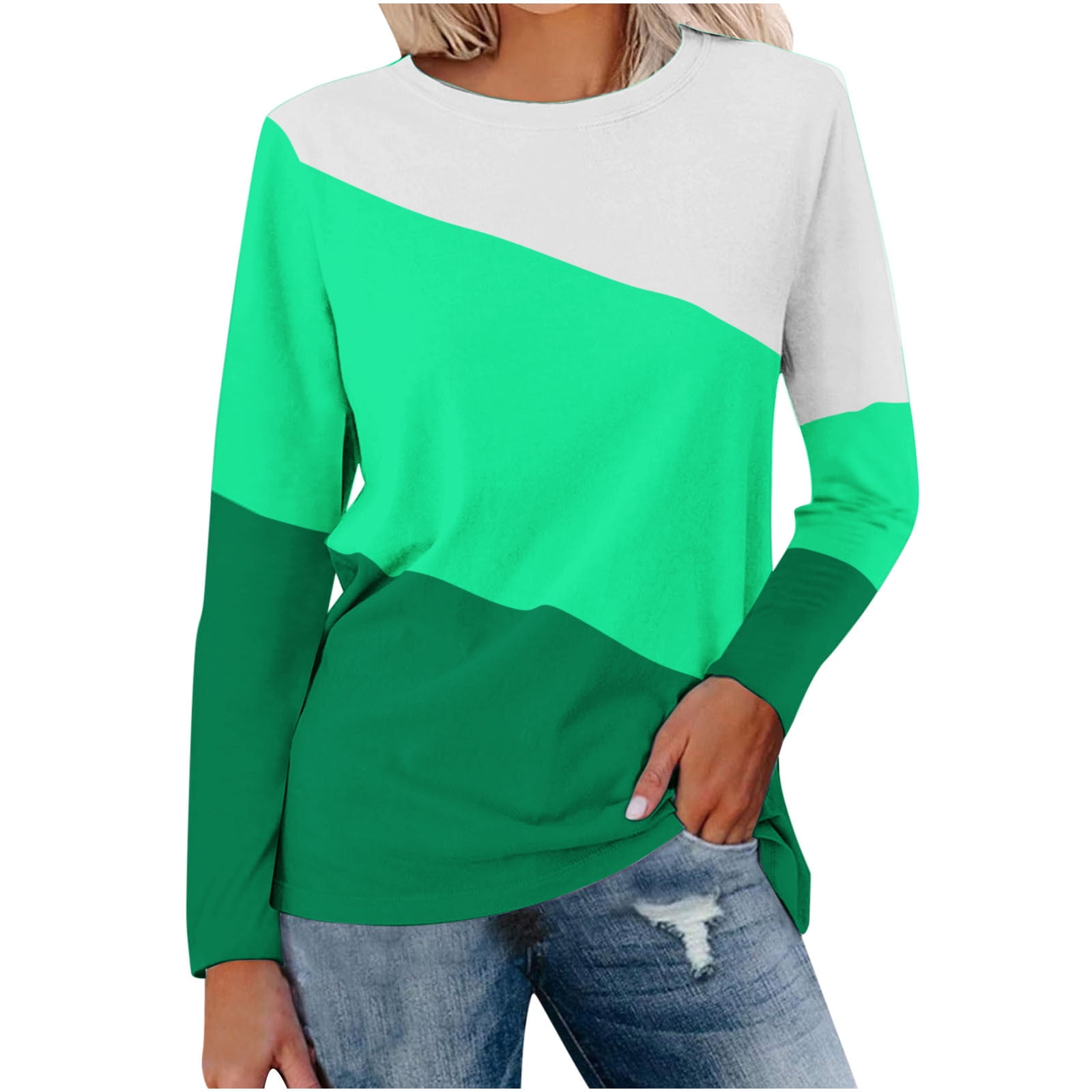Women's Long Sleeve Round Neck Printed Top