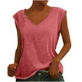 thumbnail image 1 of Giftesty Womens Solid Color Cap Sleeve Blouses T-Shirt Casual Loose Fit Basic Shirts Tank Tops, 1 of 9