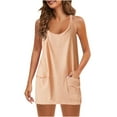 thumbnail image 1 of Giftesty Womens Summer Dresses Clearance Large Size Fashion Round-Neck Dress Women's Sleeveless Solid Pockets Pullover Dresses, 1 of 7
