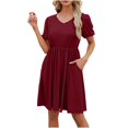 thumbnail image 1 of Giftesty Womens Summer Dresses Clearance Women's Short Sleeved Solid Color Loose Fitting T-Shirt Round Neck Pajama Dress, 1 of 6