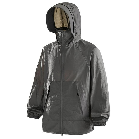 Giftesty Womens Sunscreen Suit Hooded Outwear with Pocket Zipper Long Sleeved Solid Color Coat Jacket Casual Fashion Sweatwear Coats