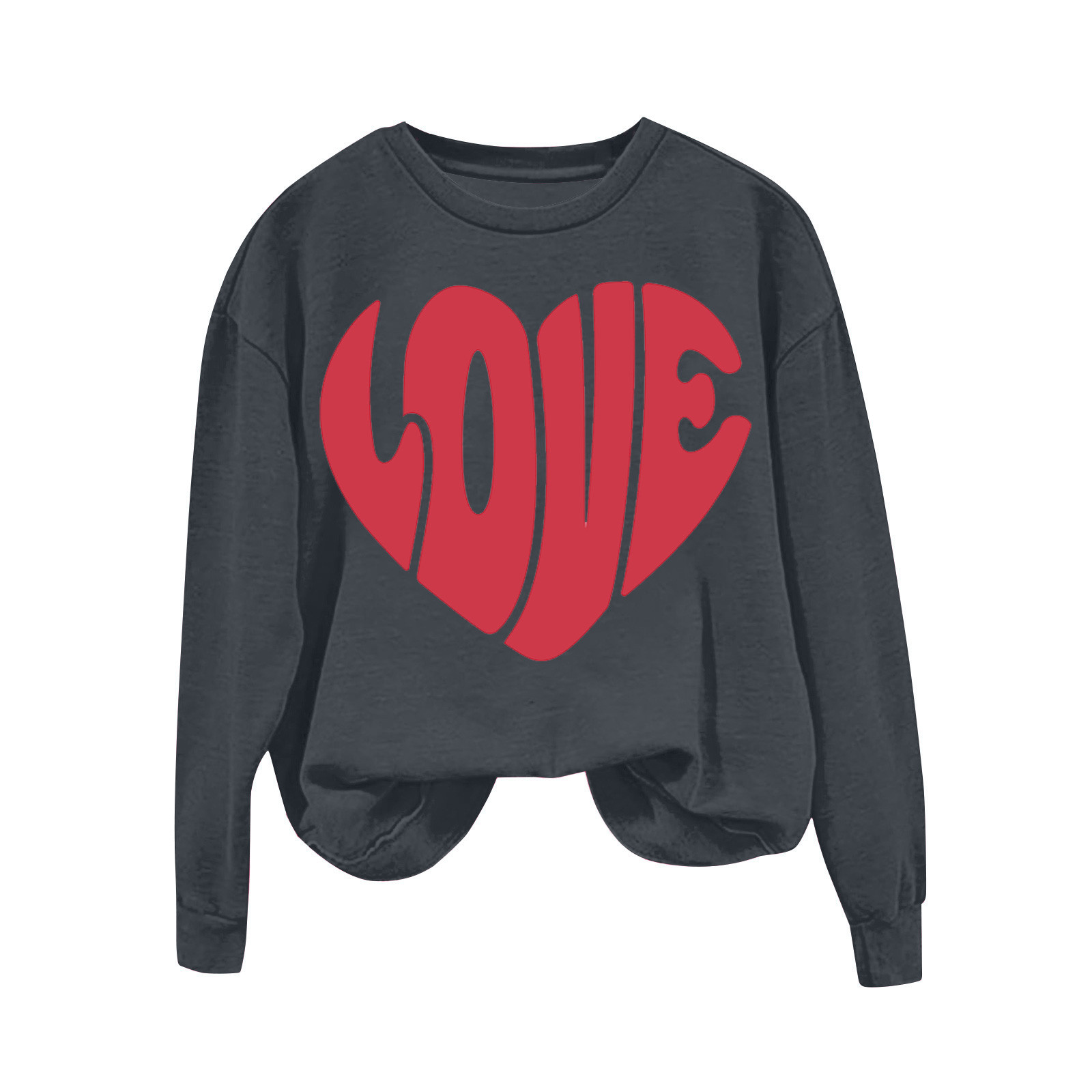 Giftesty Womens Sweatshirt Tops Clearance Women's Round Neck Valentine