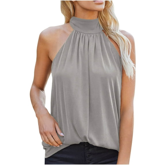 Inleife Womens Tanks Fashion Woman Causal Turtleneck Tank Blouses Solid Sleeveless T-Shirt Summer Tops
