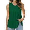 thumbnail image 1 of Giftesty Womens Tanks Clearance Solid Color Tank Blouses Women's Fashionable Casual Round Neck Sleeveless Top Green M, 1 of 4