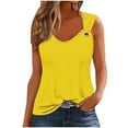 thumbnail image 1 of Inleife Womens Tanks Women's Solid Color Camisole Sleeveless T-Shirt Loose Tank Top Yellow XL, 1 of 4