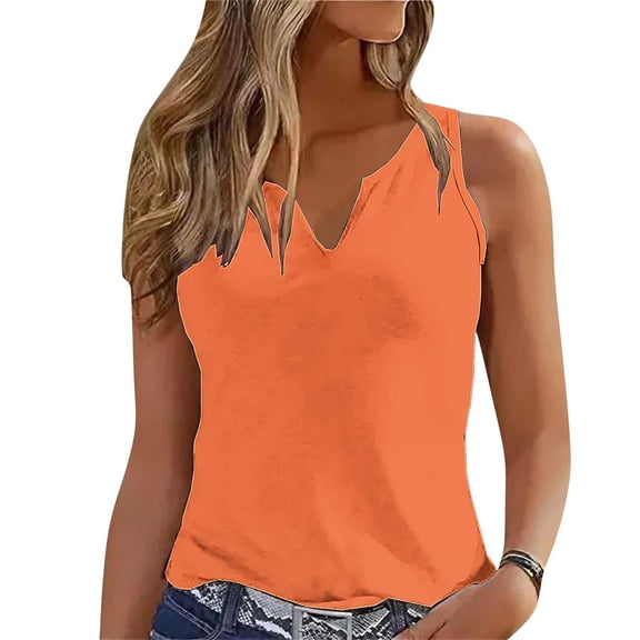 Inleife Womens Tanks Summer Sleeveless Blouse Women's Fashion Casual Solid Color V-Neck Tank Top