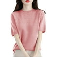 thumbnail image 1 of Giftesty Womens Tops Plus Size Woman Round Neck Short Sleeve Solid Color Capless Fashion Fallow Commuting Jacket, 1 of 3