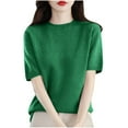 thumbnail image 1 of Giftesty Womens Tops Plus Size Woman Round Neck Short Sleeve Solid Color Capless Fashion Fallow Commuting Jacket, 1 of 3