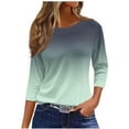 thumbnail image 1 of Giftesty Womens Tops and Blouses Women's Fashion Printed T-Shirt 3/4 Sleeves Blouse Round Neck Casual Tops, 1 of 5