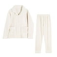thumbnail image 1 of Giftesty Womens Two Piece Homewear Outfits Nightgown Women's Fall And Winter Standing Collar Thickened Pajama Set Suit Home Clothing Long Sleeve Trousers Pajama, 1 of 6