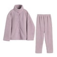 thumbnail image 1 of Giftesty Womens Two Piece Homewear Outfits Women's Fall And Winter Standing Collar Thickened Pajama Set Suit Home Clothing Long Sleeve Trousers Pajama, 1 of 6