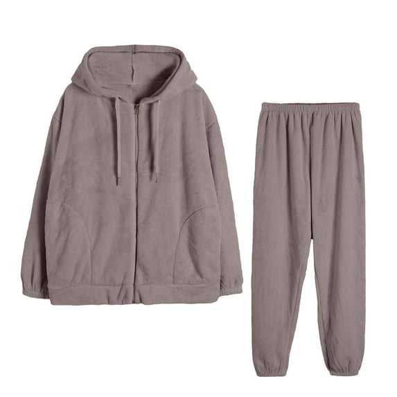 Giftesty Womens Warm Pajamas Set Nightgown Women's Fall And Winter Standing Collar Thickened Pajama Set Suit Home Clothing Long Sleeve Trousers Pajama