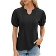 thumbnail image 1 of Giftesty womens Tops On Sale Under $5 Women's Fashion Solid V Neck Short Sleeves Casual T-Shirt Top, 1 of 4