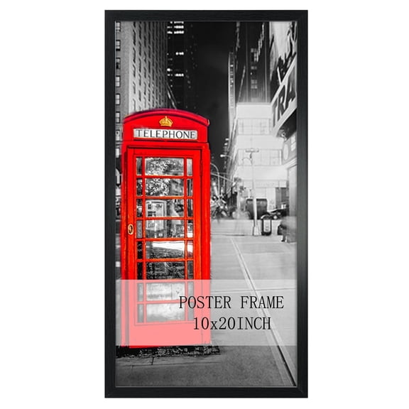 Giftgarden 10x20 Poster Frame Display 10 x 20 Inch Photo Picture Frame for Wall, Black, 1 Pack