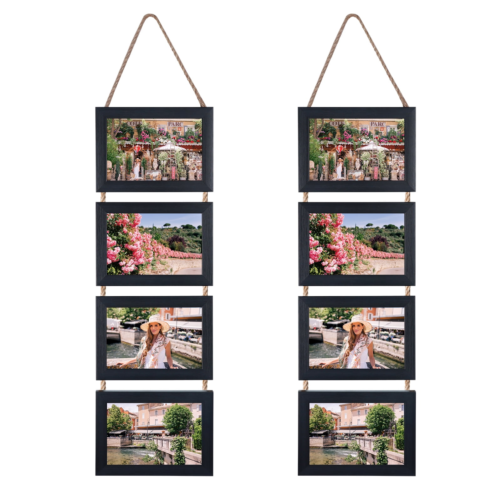 Giftgarden 4x6 Multiple Picture Frames Set of 2, Black 8 Opening