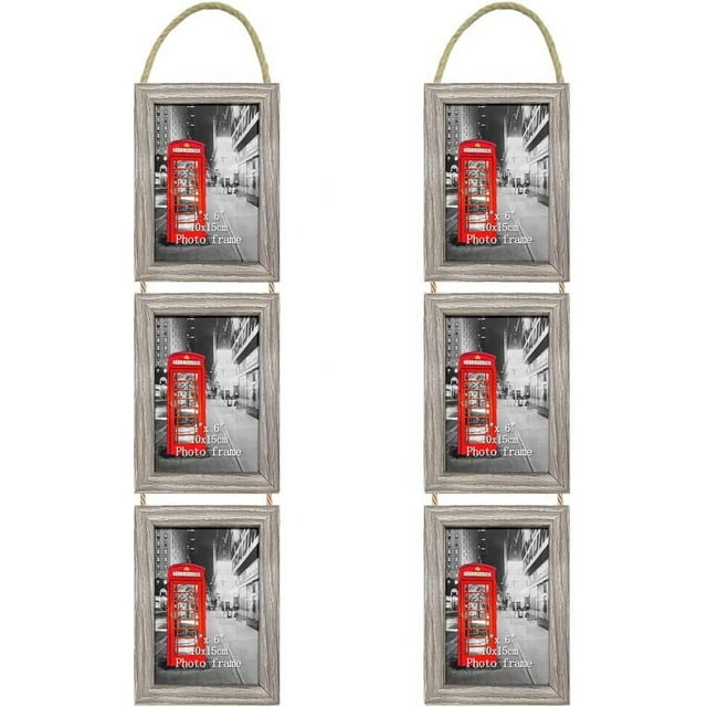 Giftgarden 4x6 Hanging Picture Frame Collage Set of 2 with 6 Opening