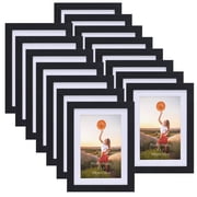 Giftgarden 15 Pack 5x7 Picture Frames Display 4x6 Photos with Mat or 5x7 Photos without Mats for Wall or Tabletop Decoration, Black