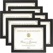 Giftgarden 8.5x11 Certificate Frames Set of 7, Black Picture Frames for Wall Mount and Tabletop Display
