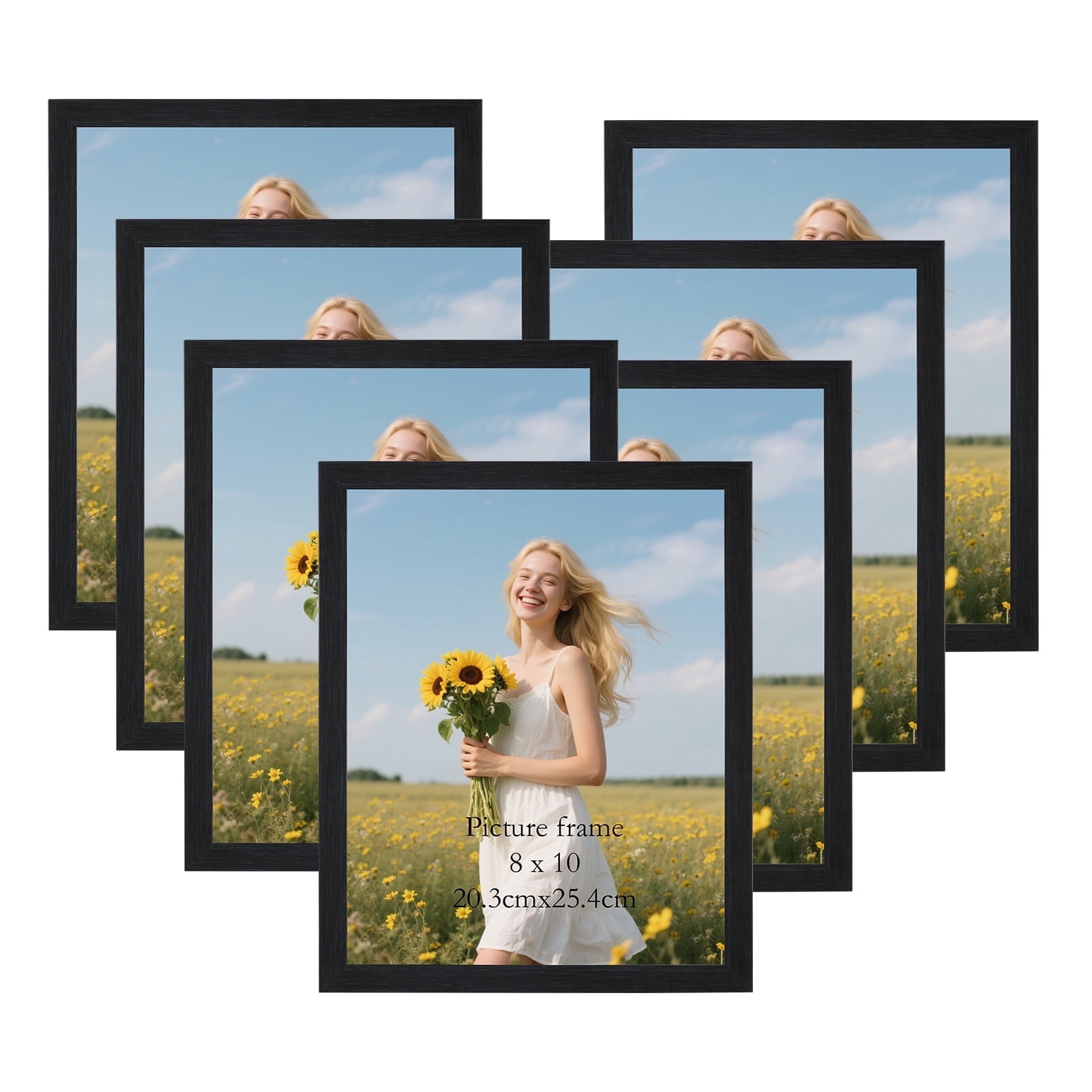 Giftgarden, 8x10 Picture Frame Set of 7, Black Wall/Tabletop