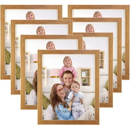 Giftgarden 5x7 Picture Frame Brown Set of 10, Matted to Display 4x6 Photos  with Mat or 7x5 Picture without Mat, Rustic Walnut Fr