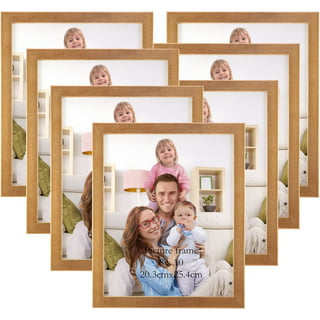 Frametory, Gallery Wall Frame Set of 7 Multiple Sizes 11x14, 8x10, 5x7  Picture Frame Collage with Ivory Color Mat for Prints, with Real Glass  (White)