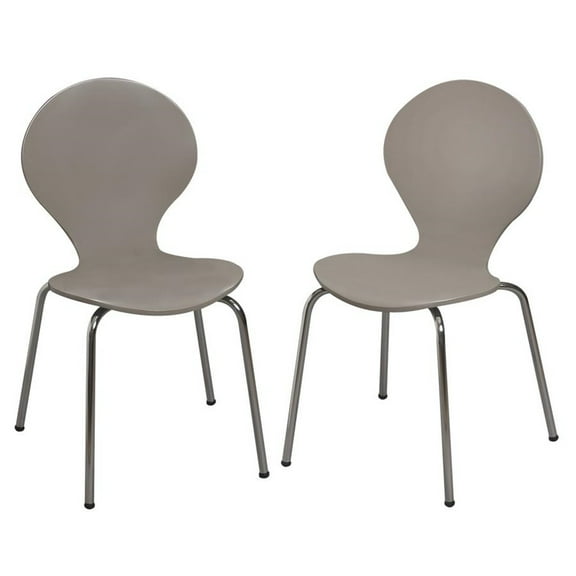 Gift Mark Modern Children's 2 Chair Set with Chrome Legs-Color:Grey