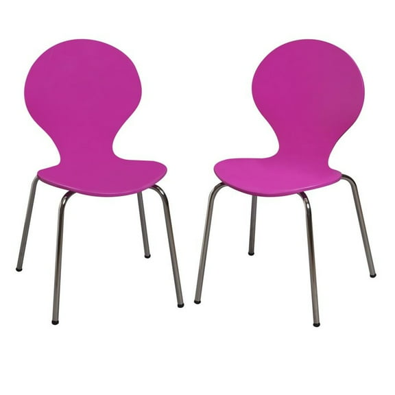 Gift Mark Modern Children's 2 Chair Set with Chrome Legs-Color:Purple