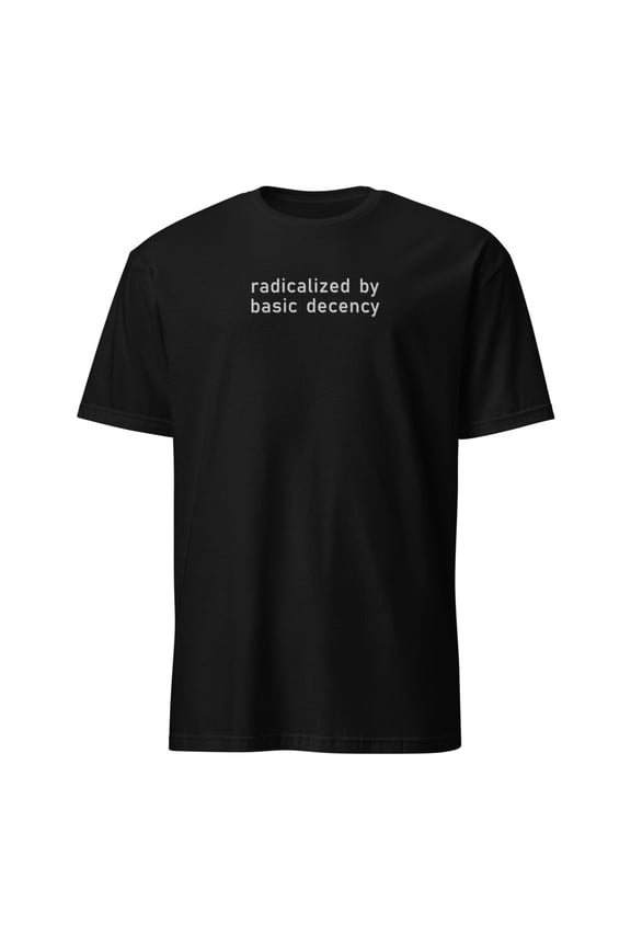 Giftology Radicalized By Basic Decency Political Statement T-Shirt (Black, 3XL)