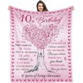 thumbnail image 1 of Gifts for 10 Year Old Girl，10 Year Old Girl Gift Ideas from Parents Grandparents Sister Friends,Best Birthday Gift for 10 + Year Old Girl，10th Birthday Decorations for Girl Blanket 50 "X60, 1 of 6