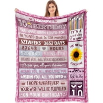 Gifts for 10 Year Old Girl, 10th Girl Birthday Gifts Blankets, 10 Year Old Birthday Decorations for Girls, 10 Year Old Girl Gift Ideas, Best Gifts for 10 Year Old Teen Girls Blanket 60"x50"