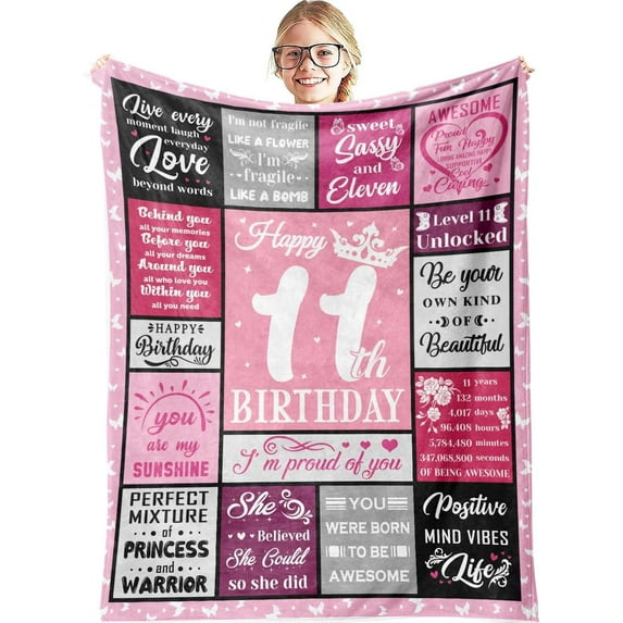 Gifts for 10 Year Old Girl, 10 Year Old Girl Gift Ideas Blanket, 10 Year Old Girl Birthday Gifts, Birthday Gifts for 10 Year Old Girls,10th Birthday Gifts for Girls Blanket 60x50in