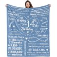 Gifts for 14 Year Old Girl Birthday Blanket 50" X 60",Best 14 yr Old