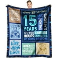 thumbnail image 1 of Gifts for 15 Year Old Boys, 15 Years Old Boy Birthday Gift Ideas, Best Present for 15 Year Old Boy, 15th Birthday Decorations for Boys Throw Blanket 60 x 50 Inch, 1 of 6