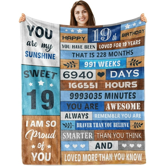 Gifts for 19 Year Old Female/Male/Boy/Girl,19th Birthday Gifts for Boy/Girl,19 Year Old Girl Birthday Gifts,Back in 2005 Birthday Blanket 60\u201dx50\u201d
