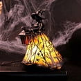 thumbnail image 1 of Gifts Under 20 Halloween Witch Lamp, Stained Glass Like Resin Witch Hat Lamp, Spooky Decorative Table Lamps, Indoor Holiday Party Atmosphere Lighting for Home, Porch, Tabletop Decor, 1 of 8